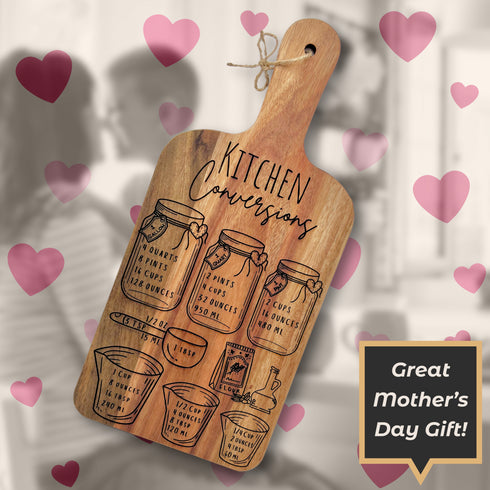 Kitchen Conversions Decorative Paddle Cutting Board-Laser Engraved